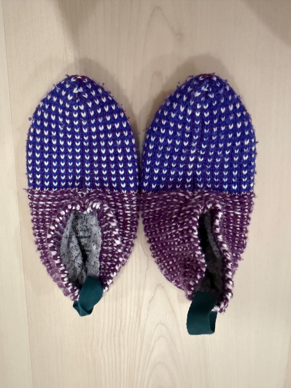 Bombas Purple and Blue Knit Gripper Slippers